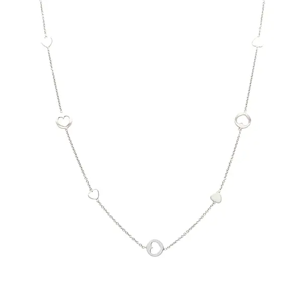 Золотое ожерелье с сердечками