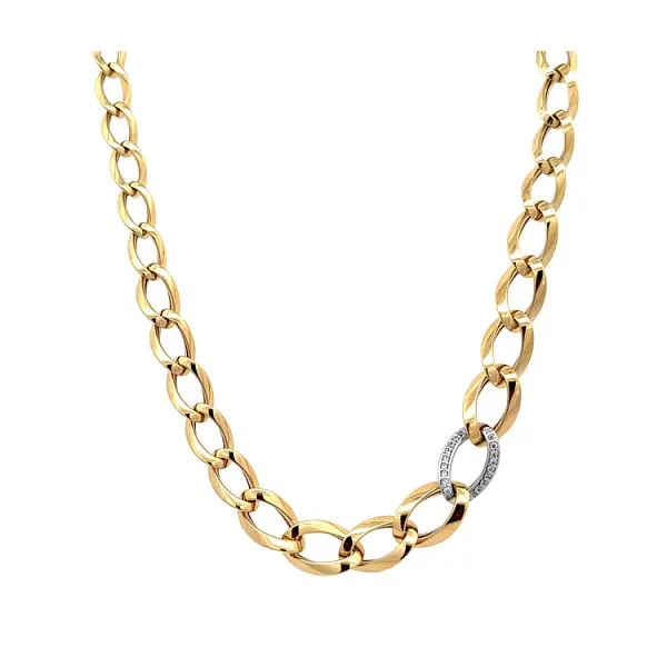 Золотое колье с цирконами