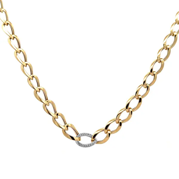 Золотое колье с цирконами