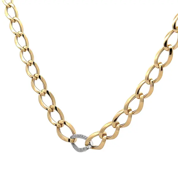 Золотое колье с цирконами