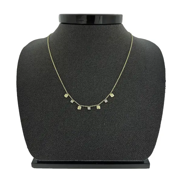 Золотое колье с цирконами