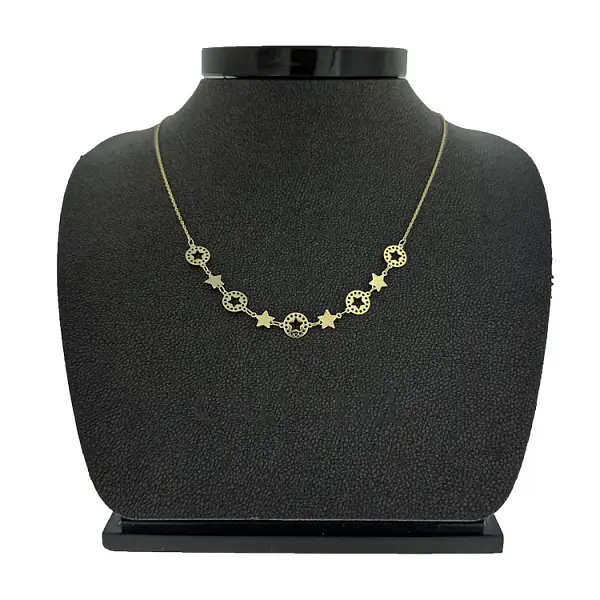Золотое женское ожерелье Звезды