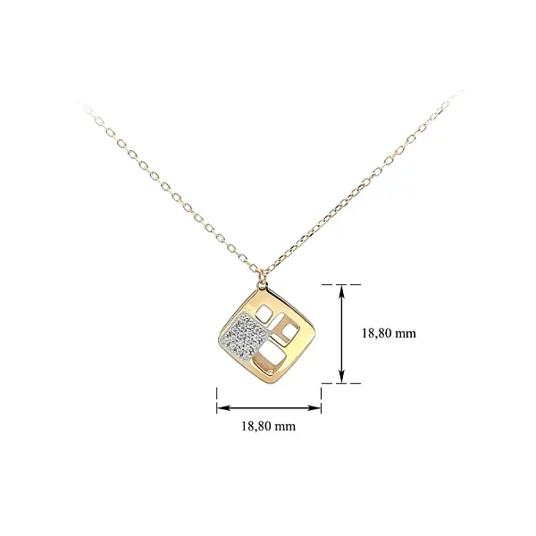 Золотое колье с цирконами