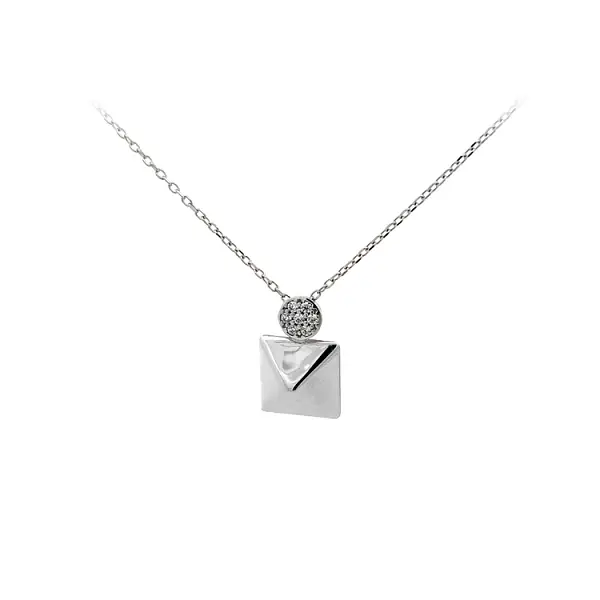 Колье с цирконами из белого золота