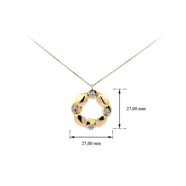 Золотое колье с цирконами