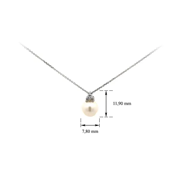 Ожерелье с жемчугом из белого золота