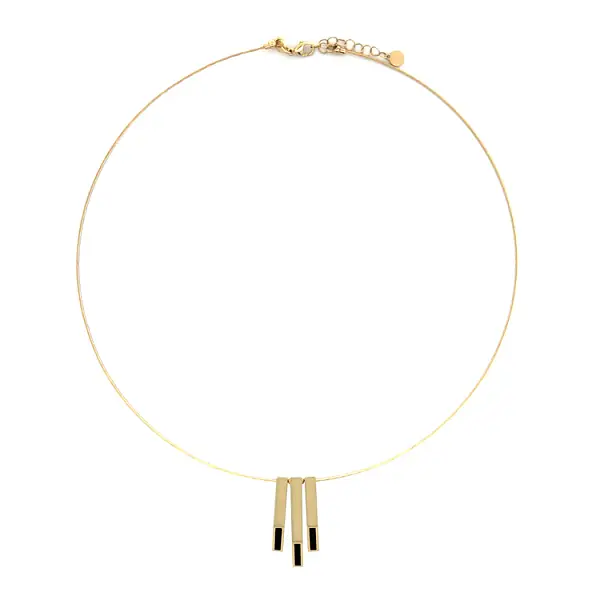 Золотое ожерелье с эмалью