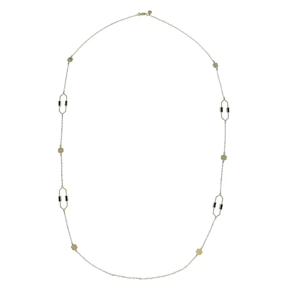 Золотое ожерелье с эмалью