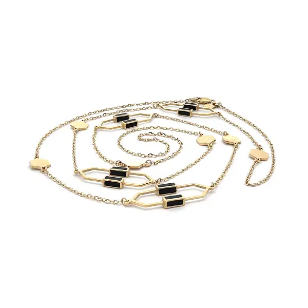 Золотое ожерелье с эмалью