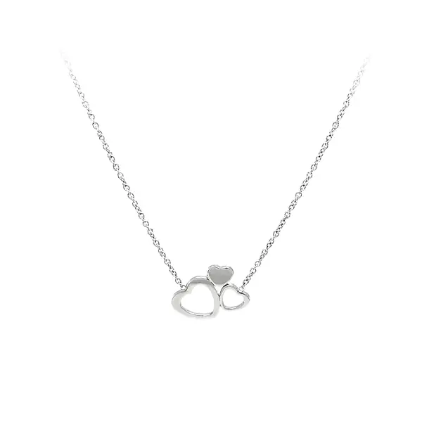 Колье 'Соединенные сердца' из белого золота