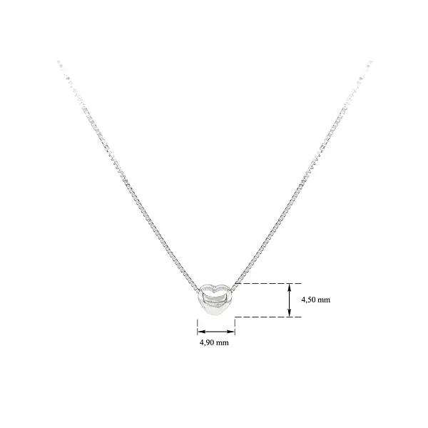 Ожерелье-сердце из белого золота