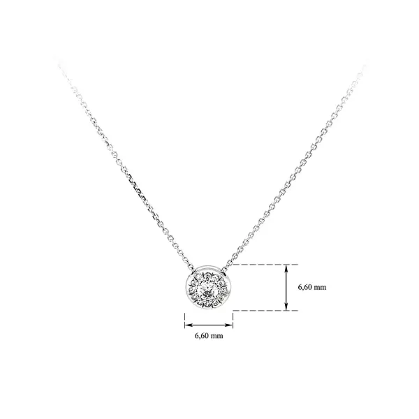 Колье с цирконами из белого золота