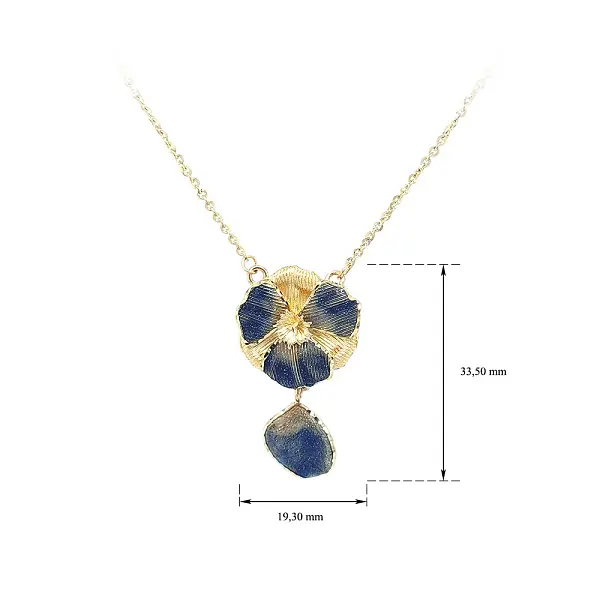 Золотое ожерелье с эмалью