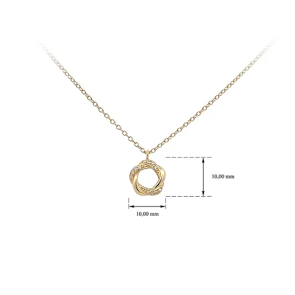 Золотое колье с цирконами