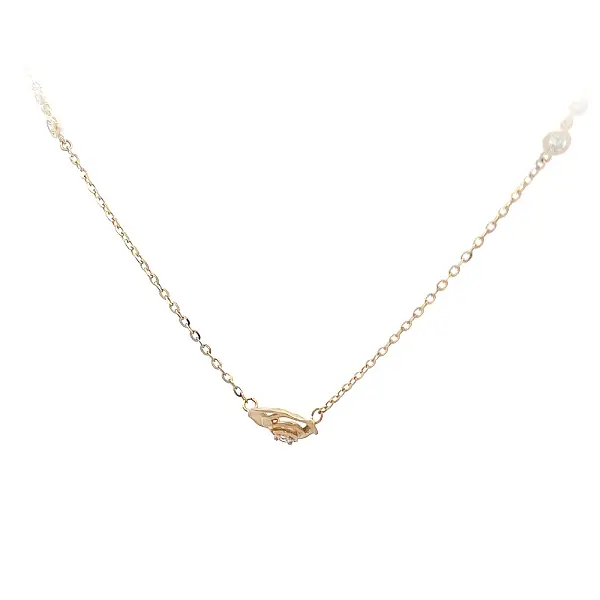 Золотое колье с цирконами