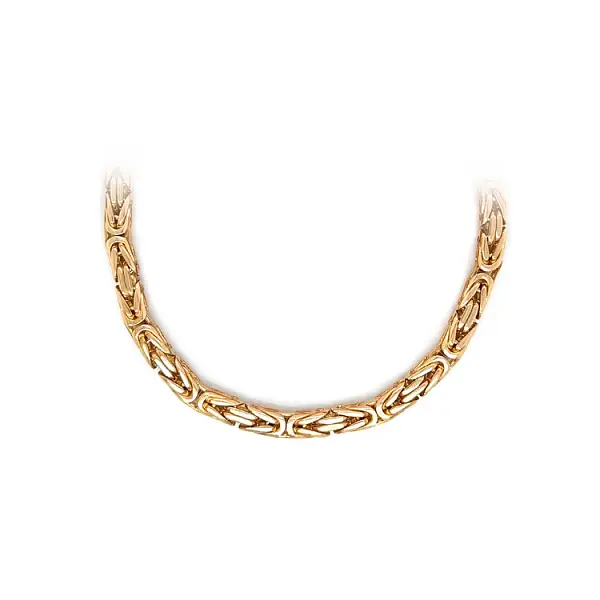 Золотая мужская цепь Королевский переплет