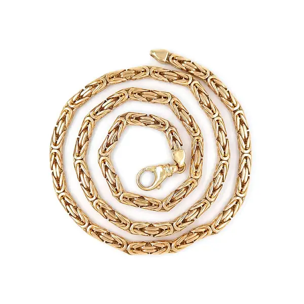 Золотая мужская цепь Королевский переплет