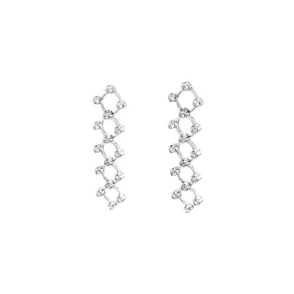 Золотые серьги-пусеты с цирконами