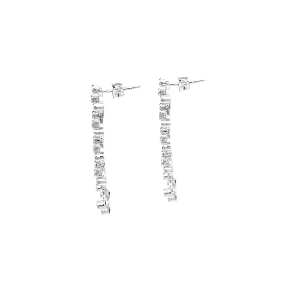 Золотые серьги-пусеты с цирконами