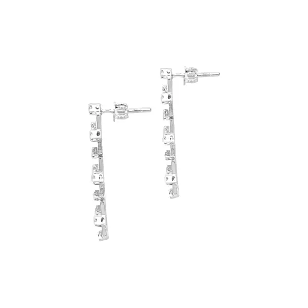 Золотые серьги-пусеты с цирконами