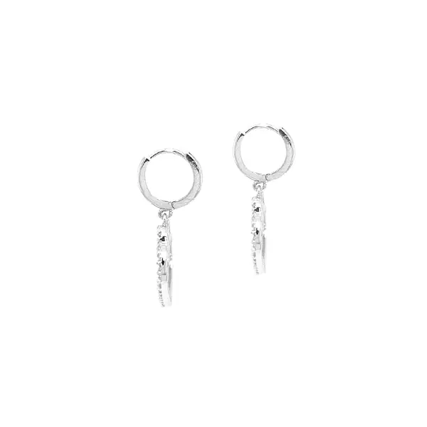 Золотые серьги Сердца с цирконами