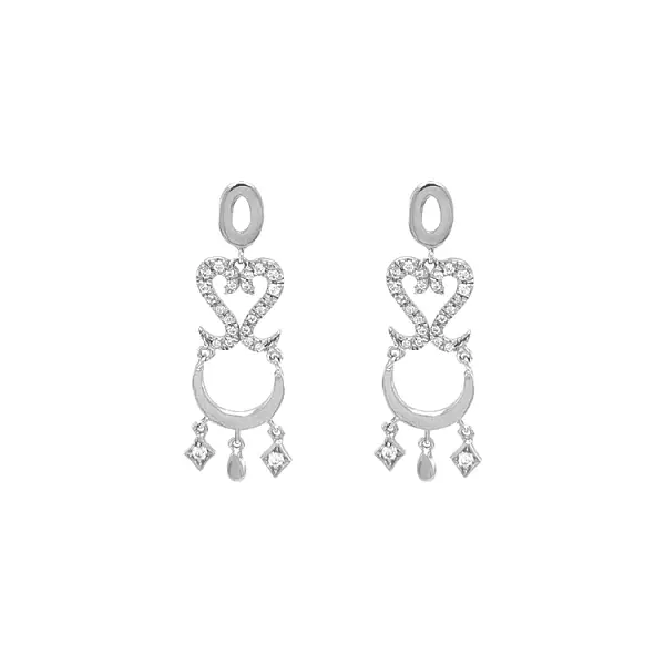 Золотые серьги-пусеты с цирконами