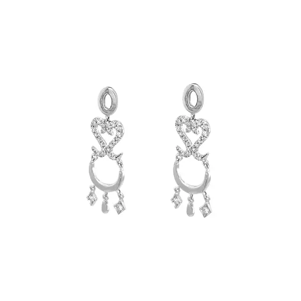 Золотые серьги-пусеты с цирконами