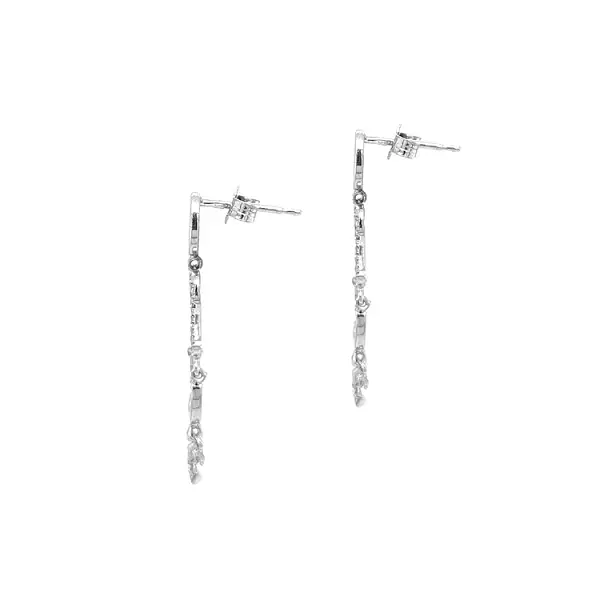 Золотые серьги-пусеты с цирконами