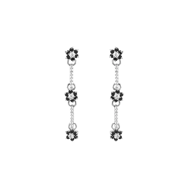 Золотые серьги-пусеты с цирконами