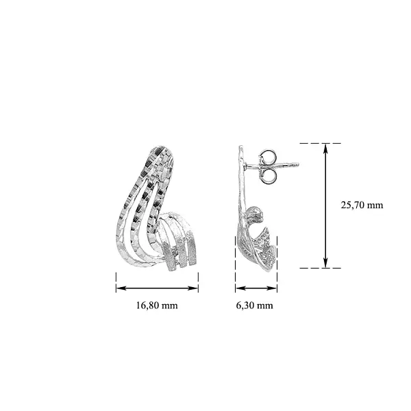 Серьги-пусеты из белого золота