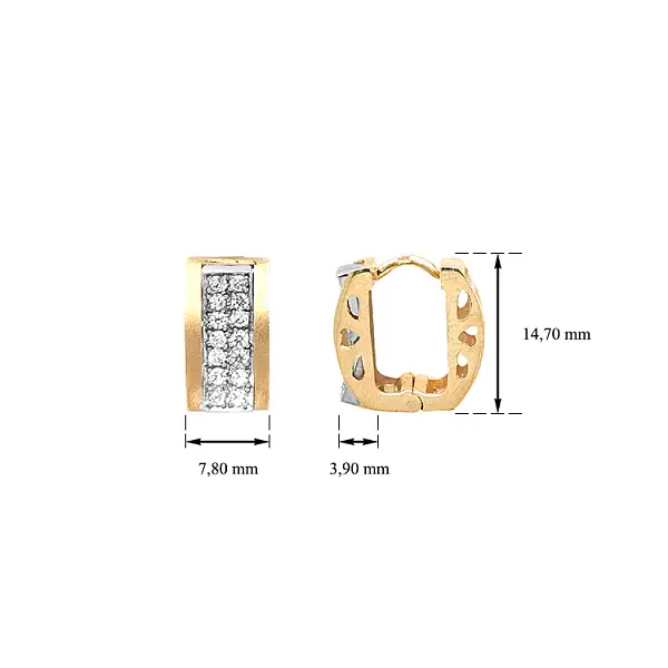 Золотые серьги с цирконами