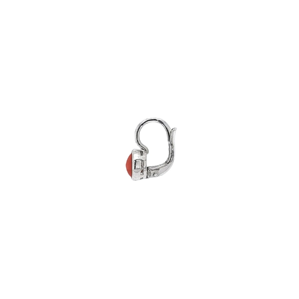 Серьги с кораллом из белого золота