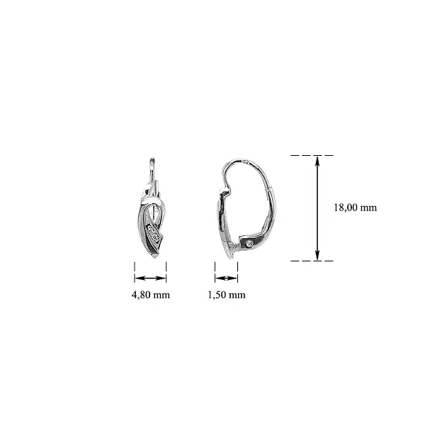 Серьги с цирконами из белого золота