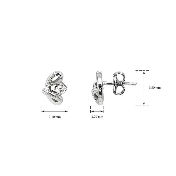 Серьги 'Пеки' с цирконами
