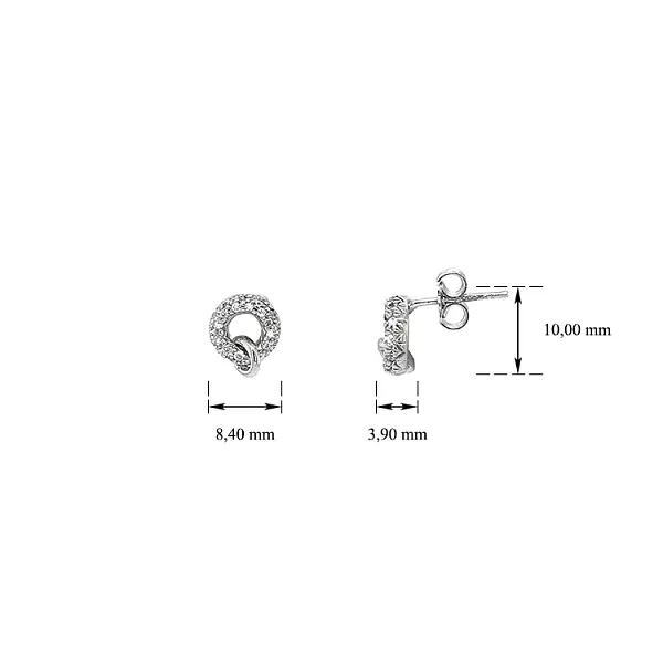 Серьги с цирконами из белого золота