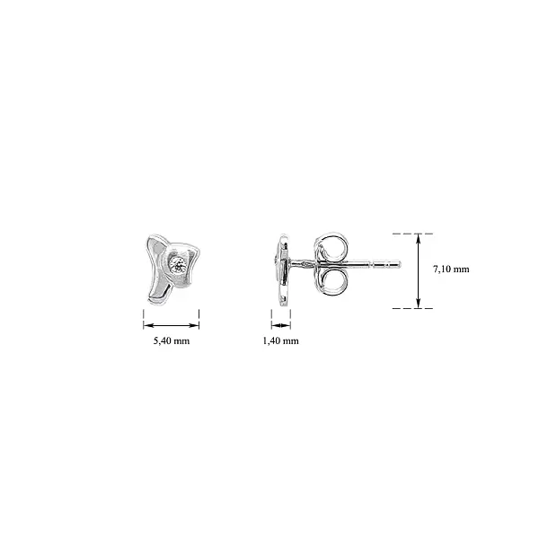 Серьги с цирконами из белого золота