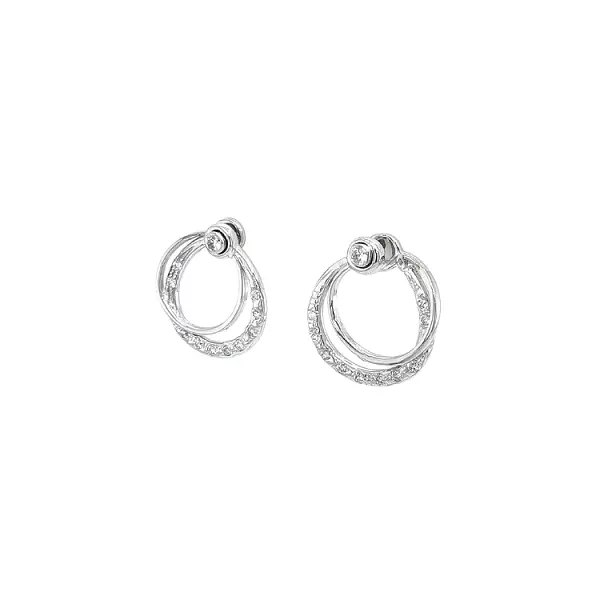 Золотые серьги с цирконами из белого золота