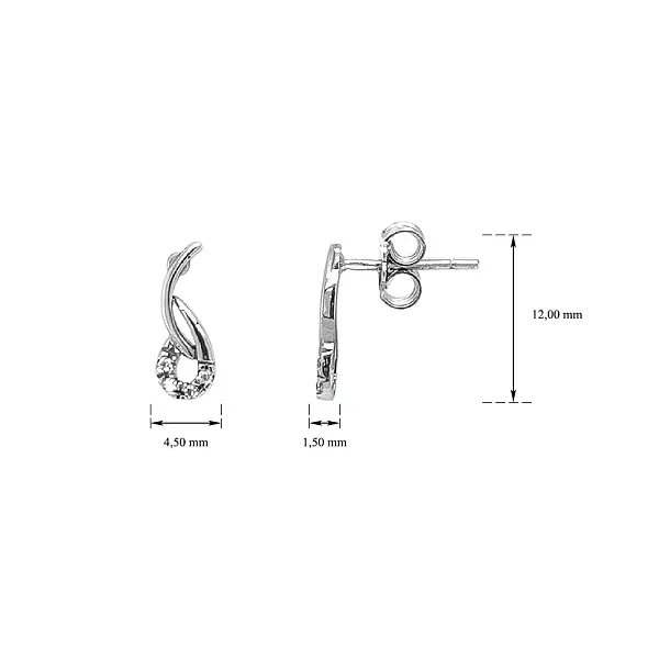 Серьги с минималистичной красотой циркона и белого золота