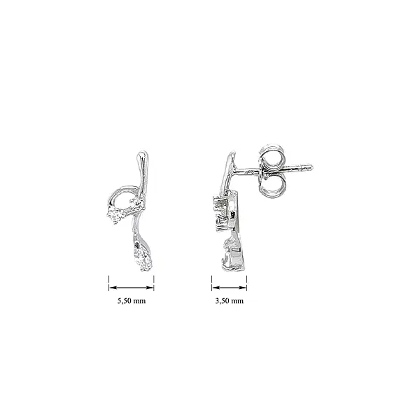 Сияющие серьги с кристаллическими цирконами