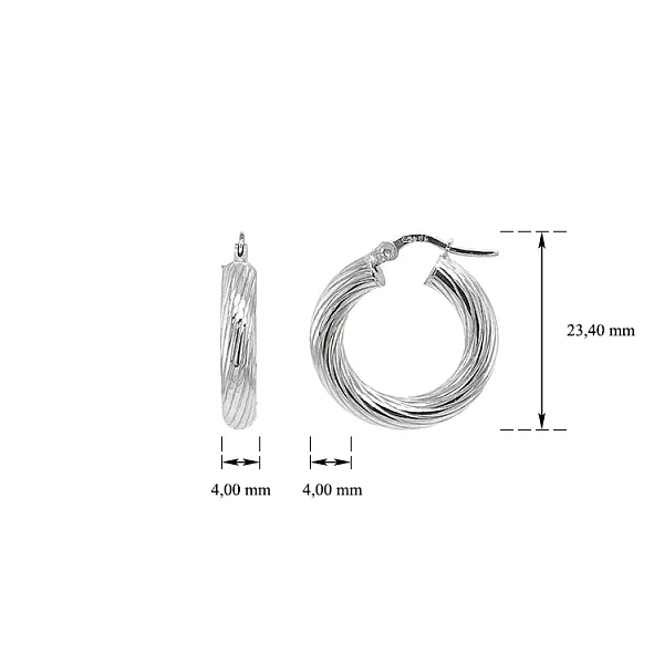 Круглые серьги из белого золота