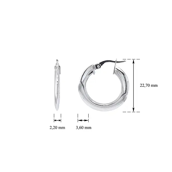 Круглые серьги из белого золота