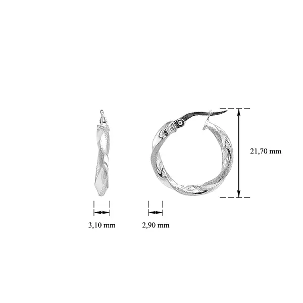 Круглые серьги из белого золота