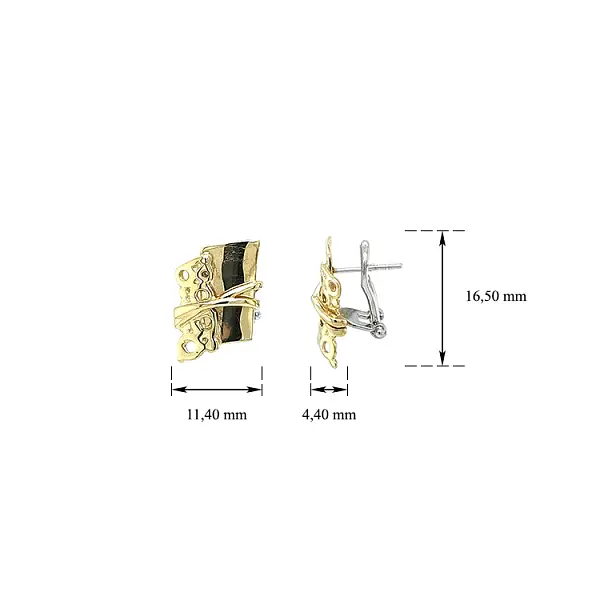 Серьги из комбинированного золота