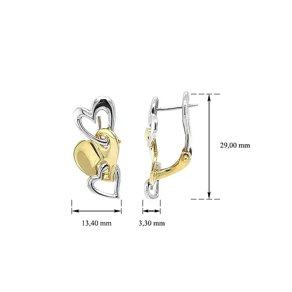 Серьги Sdrce из смешанного золота