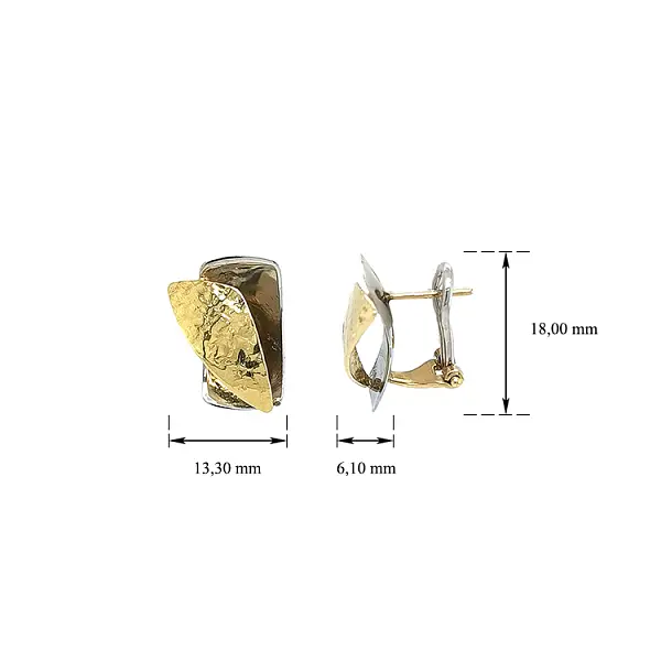 Серьги из комбинированного золота