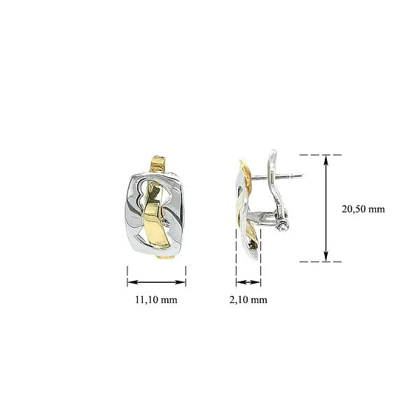 Серьги из комбинированного золота