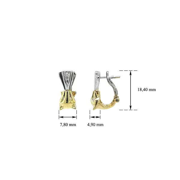 Серьги с цирконами в золоте