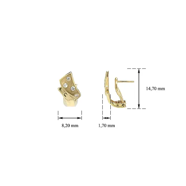 Золотые серьги с цирконами