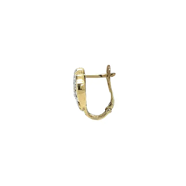 Золотые серьги в форме сердца, украшенные мелкими стразами