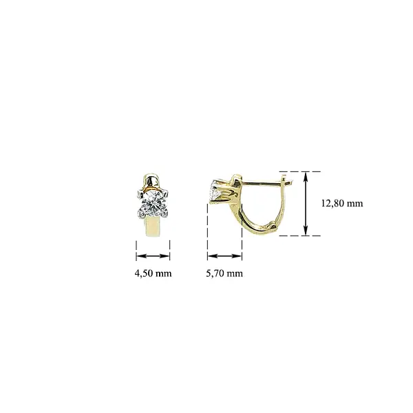 Золотые серьги с цирконами